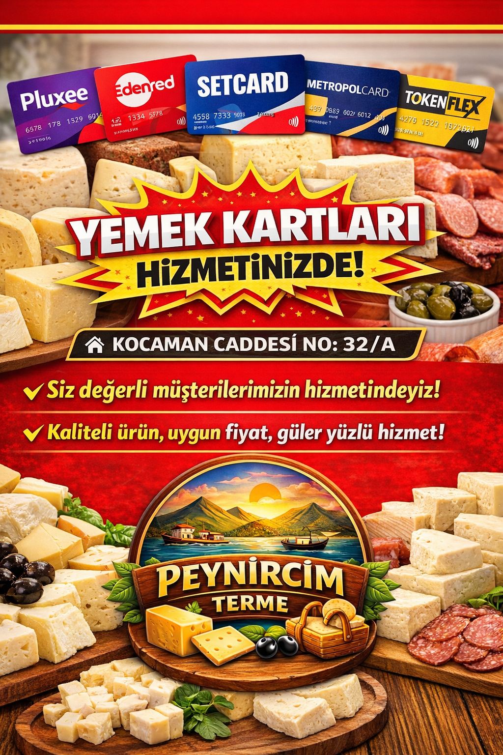 Peynircim Terme yemek kartları